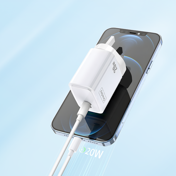AC01 20W T-ypec + LIGHTN ING dual port Charger UK PLUG - 图片 4