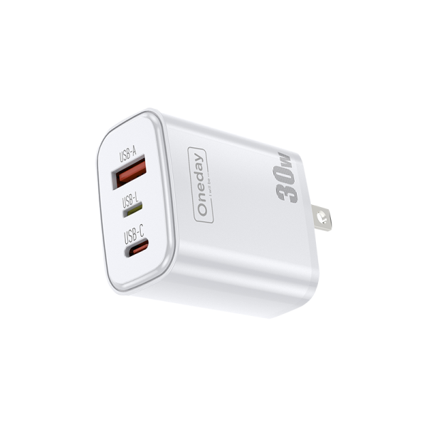 AC02 30W USB + T-ypec +  LIGHTN ING three port Charger US PLUG