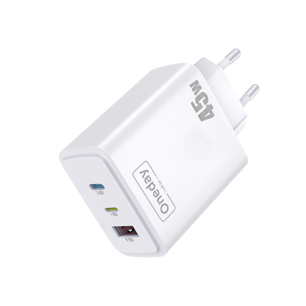 AC03 45W USB + T-ypec + LIGHTN ING  three port Charger EU PLUG