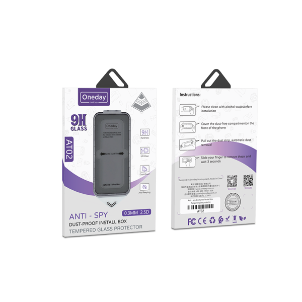 AT02 Anti - spy Dust-proof install box Tempered glass protector for IP12 to IP14 series - 图片 5