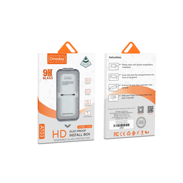 AT03 HD Dust-proof install box Tempered glass protector for IP15 series - 图片 5