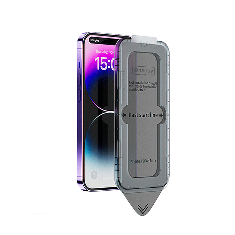 AT04 Anti - spy Dust-proof install box Tempered glass protector for IP15 series