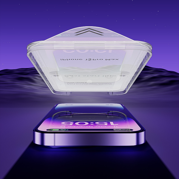 AT04 Anti - spy Dust-proof install box Tempered glass protector for IP15 series - 图片 4