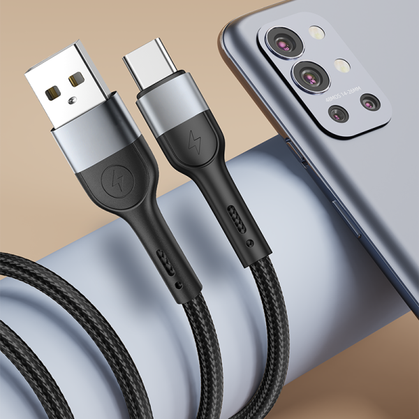 DA01 USB to T-ypec 100cm aluminum & braid charging data cable - 图片 4