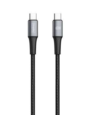 DA02 60W T-ypec to T-ypec 100cm aluminum & braid fast charging data cable