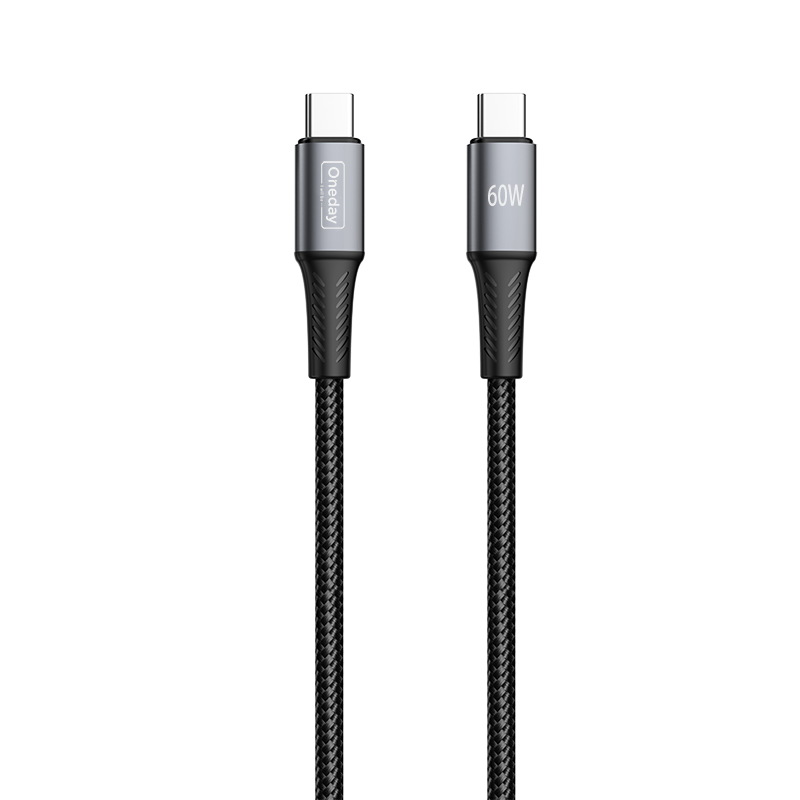 DA02 60W T-ypec to T-ypec 100cm aluminum & braid fast charging data cable