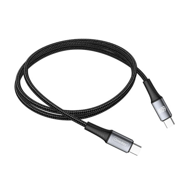 DA02 60W T-ypec to T-ypec 100cm aluminum & braid fast charging data cable - 图片 2