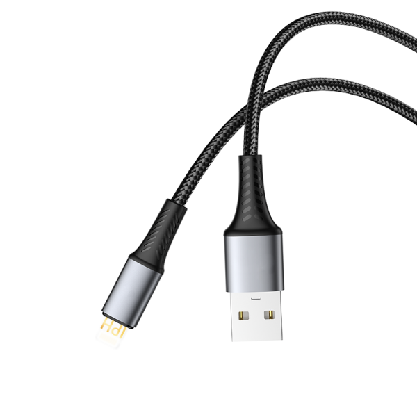 DA02 USB to IPH 100cm aluminum & braid charging data cable - 图片 3