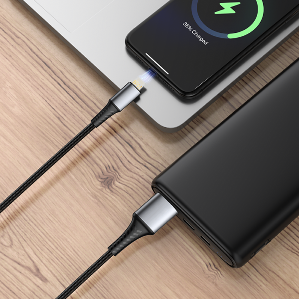 DA02 USB to IPH 100cm aluminum & braid charging data cable - 图片 4