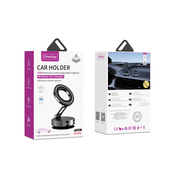 DH06 Aluminum suction adjustable magnetic car holder For glass in car - 图片 5