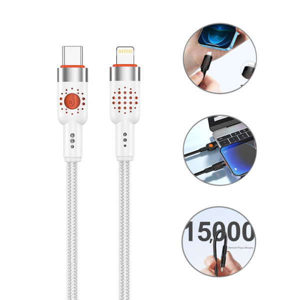 EA01 30W T-ypec to IPH 100cm braid fast charging data cable - 图片 3