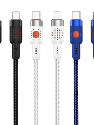 EA01 30W T-ypec to IPH 100cm braid fast charging data cable