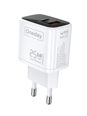 EC01 25W USB + T-ypec dual port  GaN Charger EU PLUG