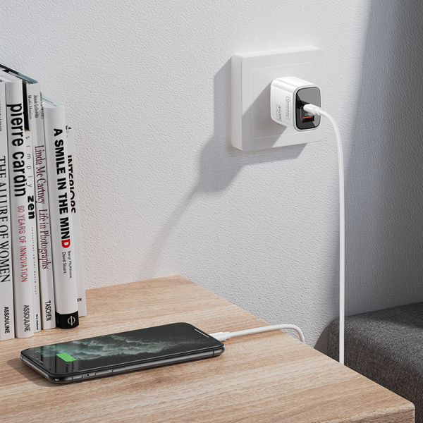 EC02 With Typec to IPH cable 35W USB + TYPEC  dual port GaN Charger US PLUG - 图片 4