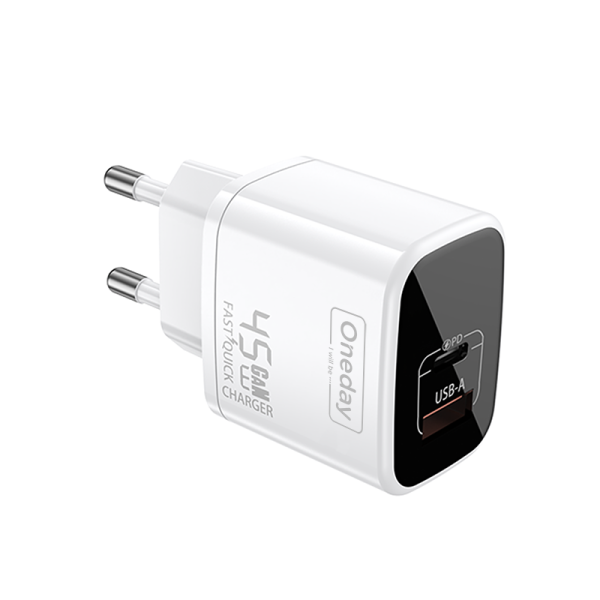 EC03 45W USB + T-ypec dual port GaN Charger EU PLUG