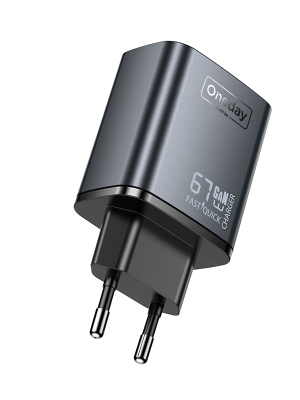 EC04 PRO 67W USB + TYPEC + TYPEC three port GaN Charger EU PLUG