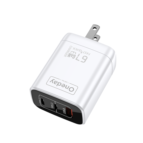 EC04 67W USB + T-ypec + T-ypec three port GaN Charger US PLUG - 图片 2