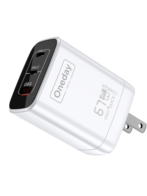 EC04 67W USB + T-ypec + T-ypec three port GaN Charger US PLUG