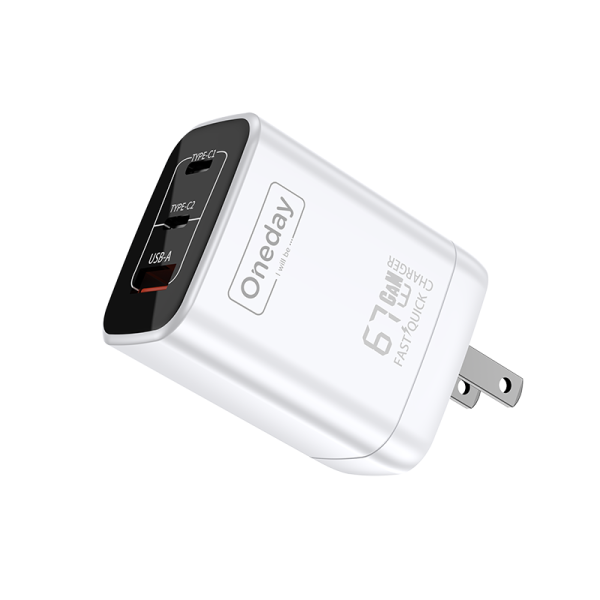 EC04 67W USB + T-ypec + T-ypec three port GaN Charger US PLUG
