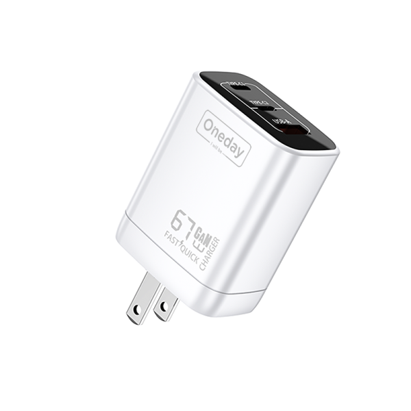 EC04 67W USB + T-ypec + T-ypec three port GaN Charger US PLUG - 图片 3