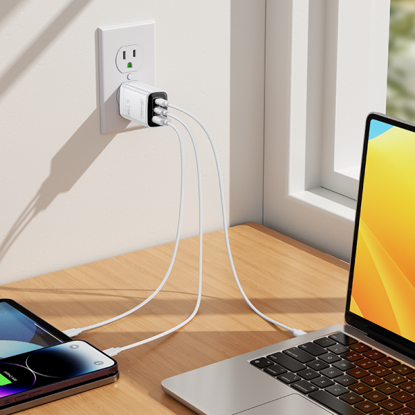 EC04 67W USB + T-ypec + T-ypec three port GaN Charger US PLUG - 图片 4