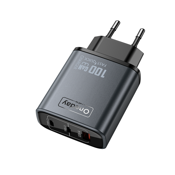 EC05 PRO 100W USB + T-ypec + T-ypec  three port GaN Charger EU PLUG - 图片 2