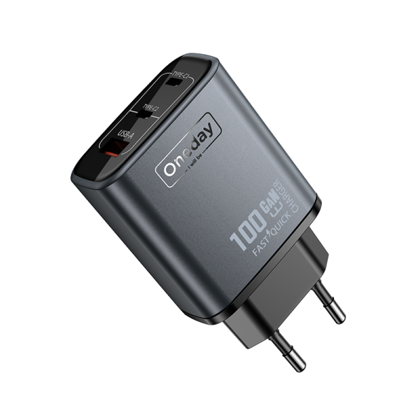 EC05 PRO 100W USB + T-ypec + T-ypec  three port GaN Charger EU PLUG - 图片 3