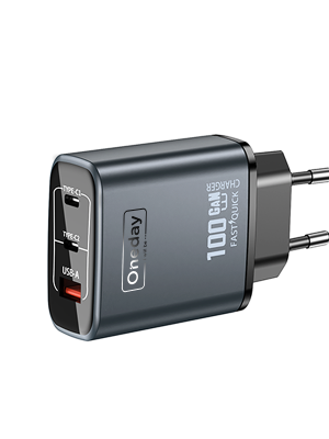 EC05 PRO 100W USB + T-ypec + T-ypec  three port GaN Charger EU PLUG