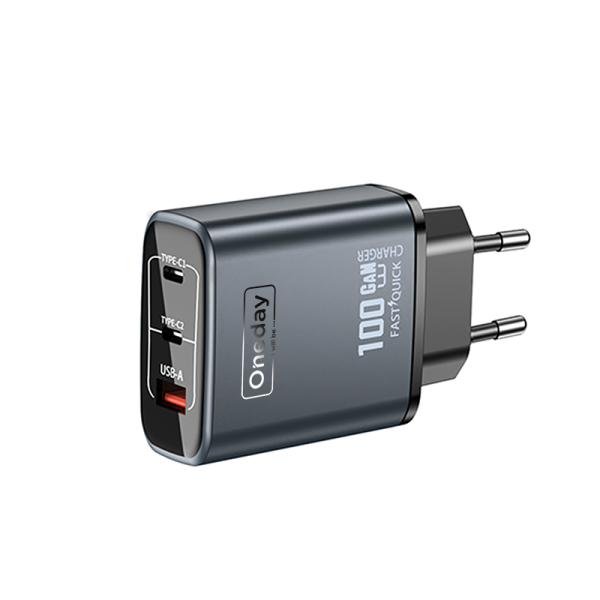 EC05 PRO 100W USB + T-ypec + T-ypec  three port GaN Charger EU PLUG
