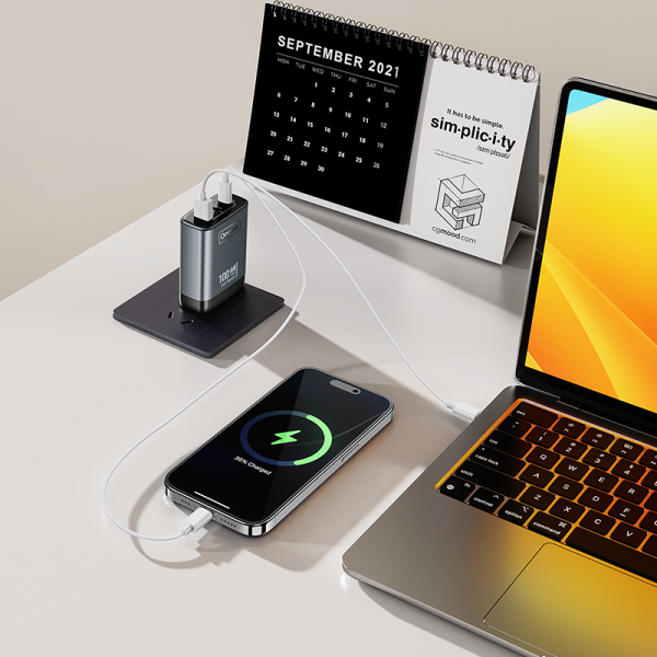 EC05 PRO 100W USB + T-ypec + T-ypec  three port GaN Charger EU PLUG - 图片 4