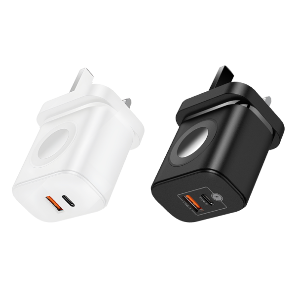 EC06 23W PD charger & 3W watch 2in1 wireless charger UK PLUG