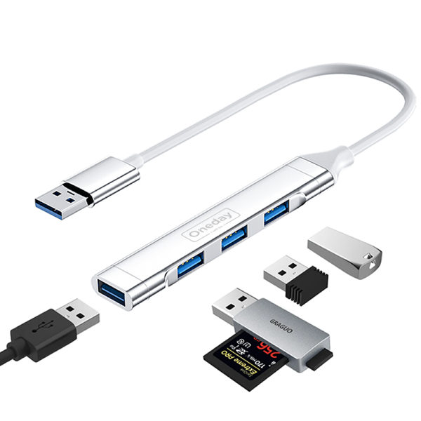 EDA01 USB to USB2.0 + USB2.0 + USB3.0 Aluminum HUB - 图片 2