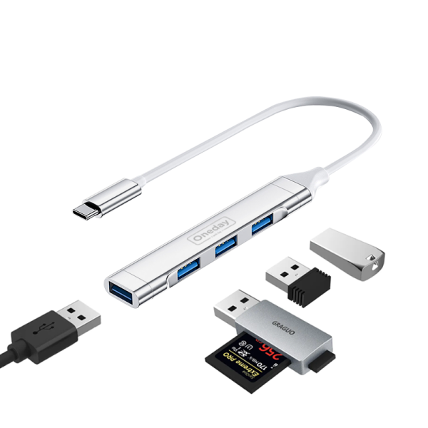 EDA02 T-ypec to USB2.0 + USB2.0 + USB3.0 Aluminum HUB - 图片 3