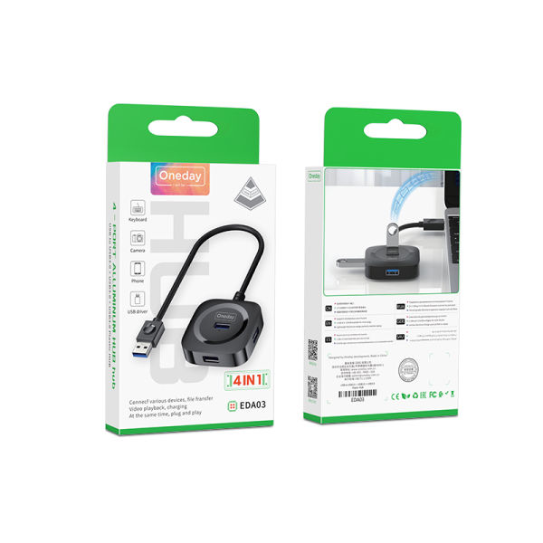EDA03 USB to USB3.0 + USB3.0 + USB3.0 Plastic HUB - 图片 5