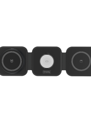 EQ02 Foldable silicone squre 3 IN 1 wireless charger