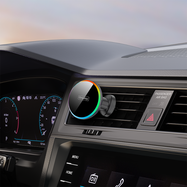 EW02 Magnetic RGB wireless car charger For outlet in car - 图片 4