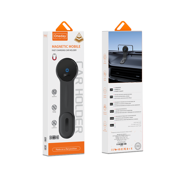 EW05 Magnetic Mobile fast charging car holder Paste on a flat position - 图片 5