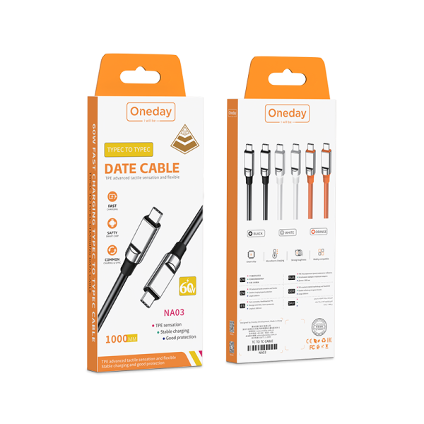 NA03 60W T-ypec to T-ypec 100cm silicone charging data cable - 图片 5