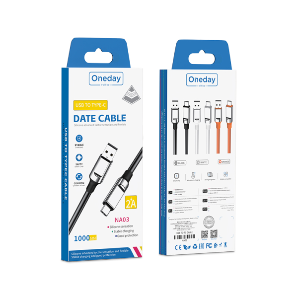 NA03 USB to T-ypec 100cm silicone charging data cable - 图片 5