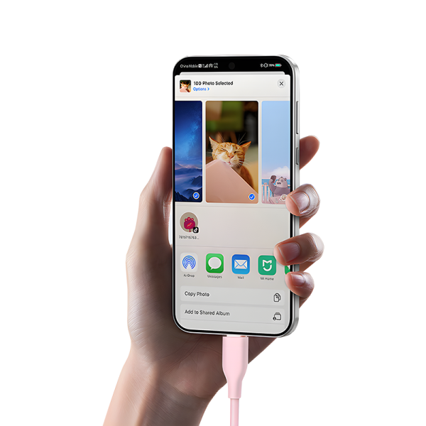NA05 USB to IPH 100cm silicone charging data cable - 图片 3