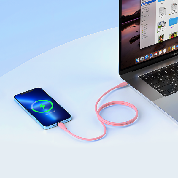 NA05 USB to IPH 100cm silicone charging data cable - 图片 4