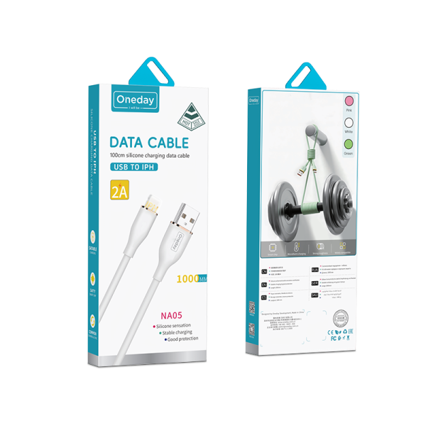 NA05 USB to IPH 100cm silicone charging data cable - 图片 5