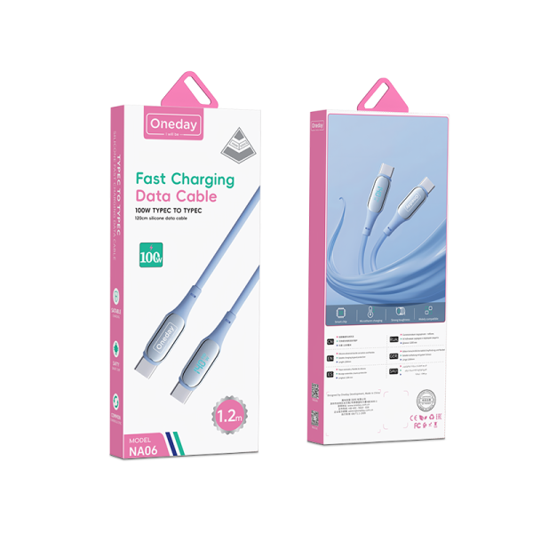 NA06 100W T-ypec TO T-ypec 120cm silicone fast charging data cable - 图片 5