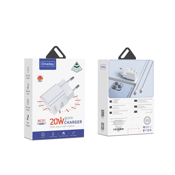 NC01 20W T-ypec single port Charger EU PLUS - 图片 5