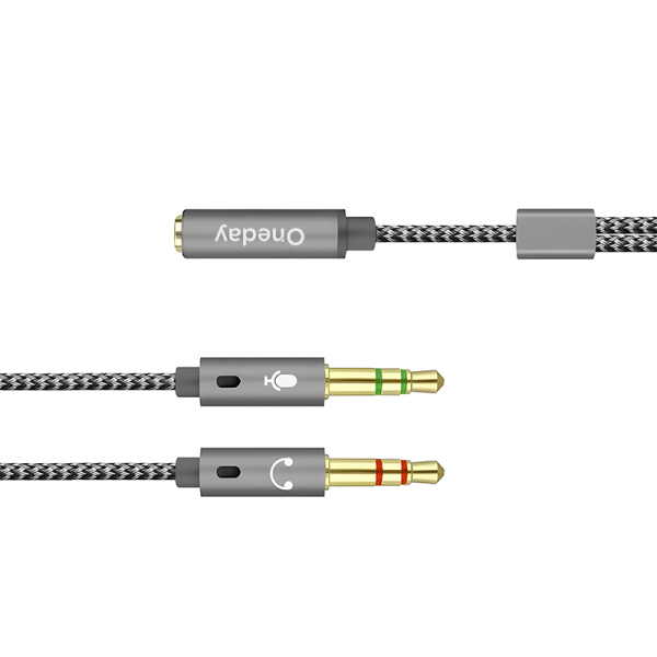 NDA23 AUX 3.5 male mic & music to AUX 3.5 femail  adapter cable - 图片 3