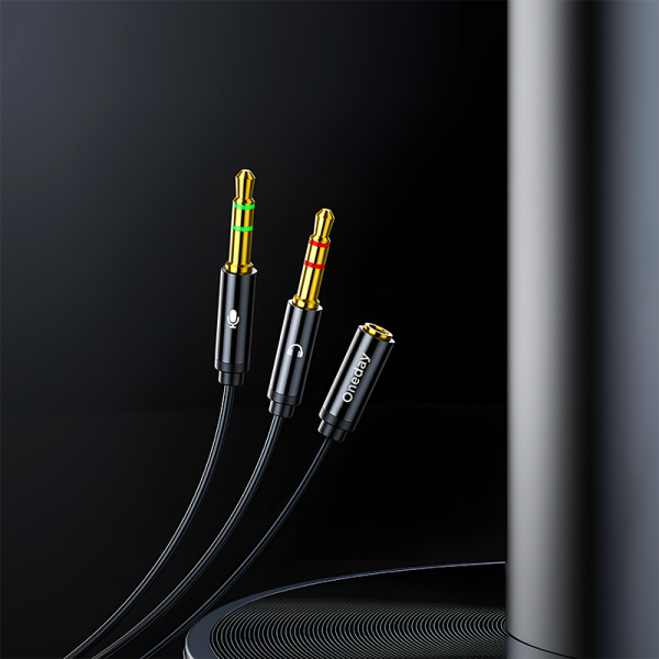 NDA23 AUX 3.5 male mic & music to AUX 3.5 femail  adapter cable - 图片 4