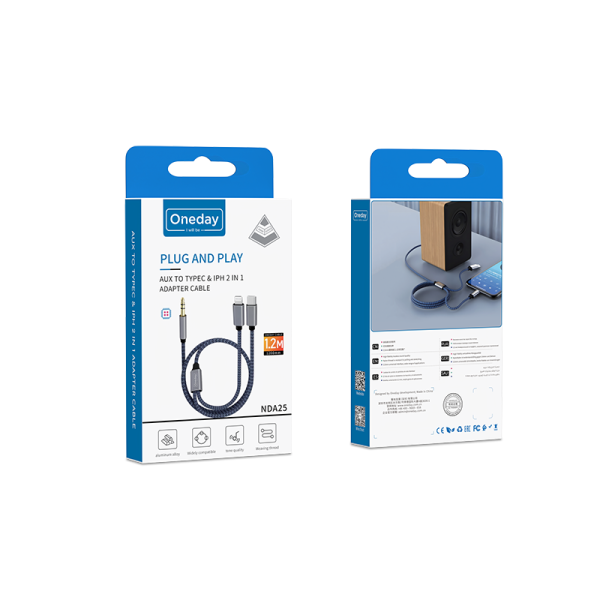 NDA25 AUX to T-ypec & IPH 2 in 1 adapter cable - 图片 5