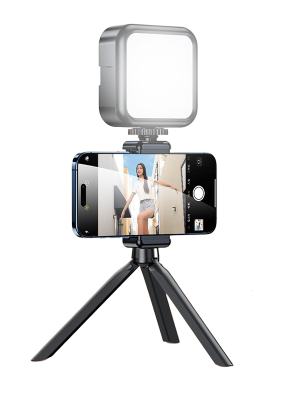NU01 PLUS selfietripod  3 colour light LED
