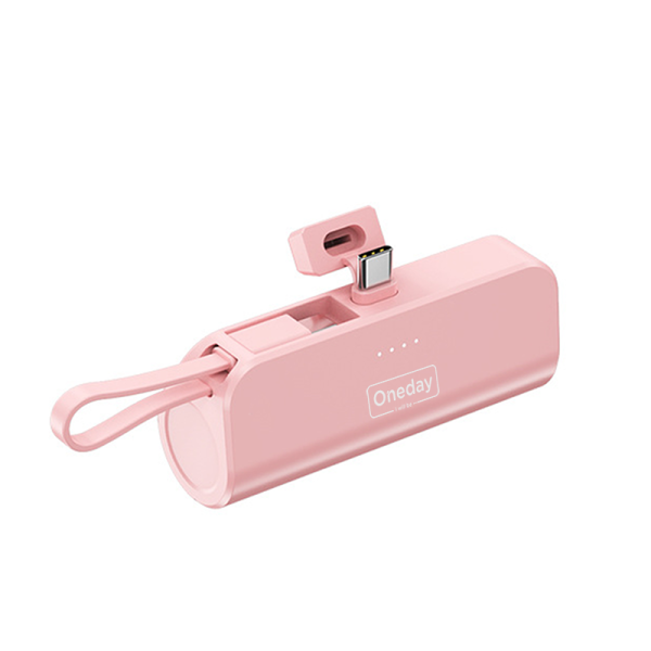 OB01 5000MAH  Mini T-ypec cable power bank - 图片 2