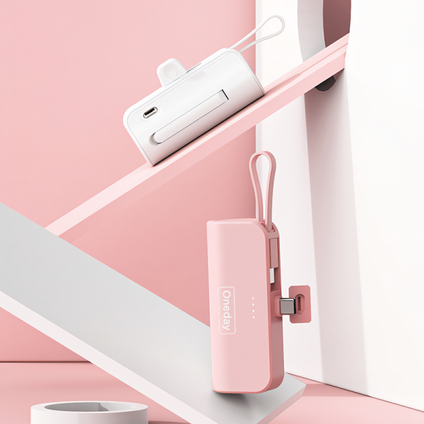 OB01 5000MAH  Mini T-ypec cable power bank - 图片 4